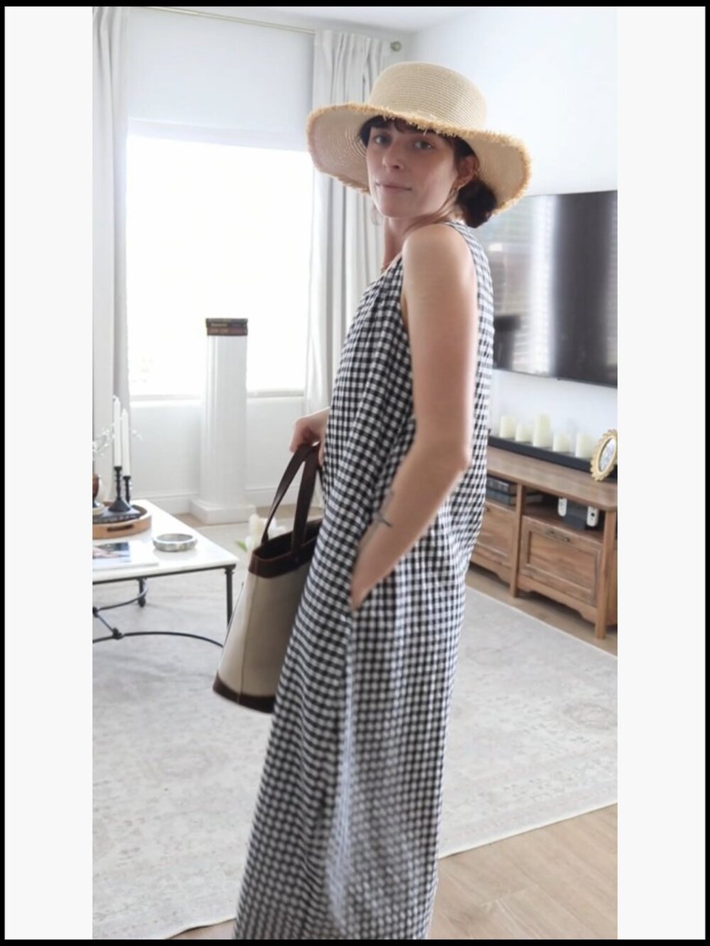 Cotton Maxi Dress with Pockets Casual Summer Beach Vacation - Picture 7 of 7